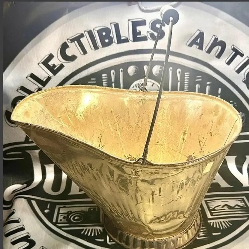 🚨 ANTIQUE Brass Coal Pail Scuttle Bucket Fireplace, Planter, Wine Cooler, etc🔥
